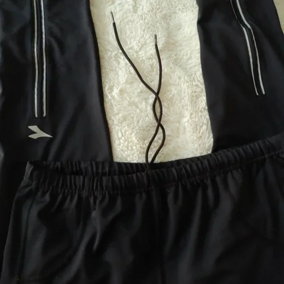 Diadora workout athletic leggings running pants size large tie waist - Picture 2 of 7